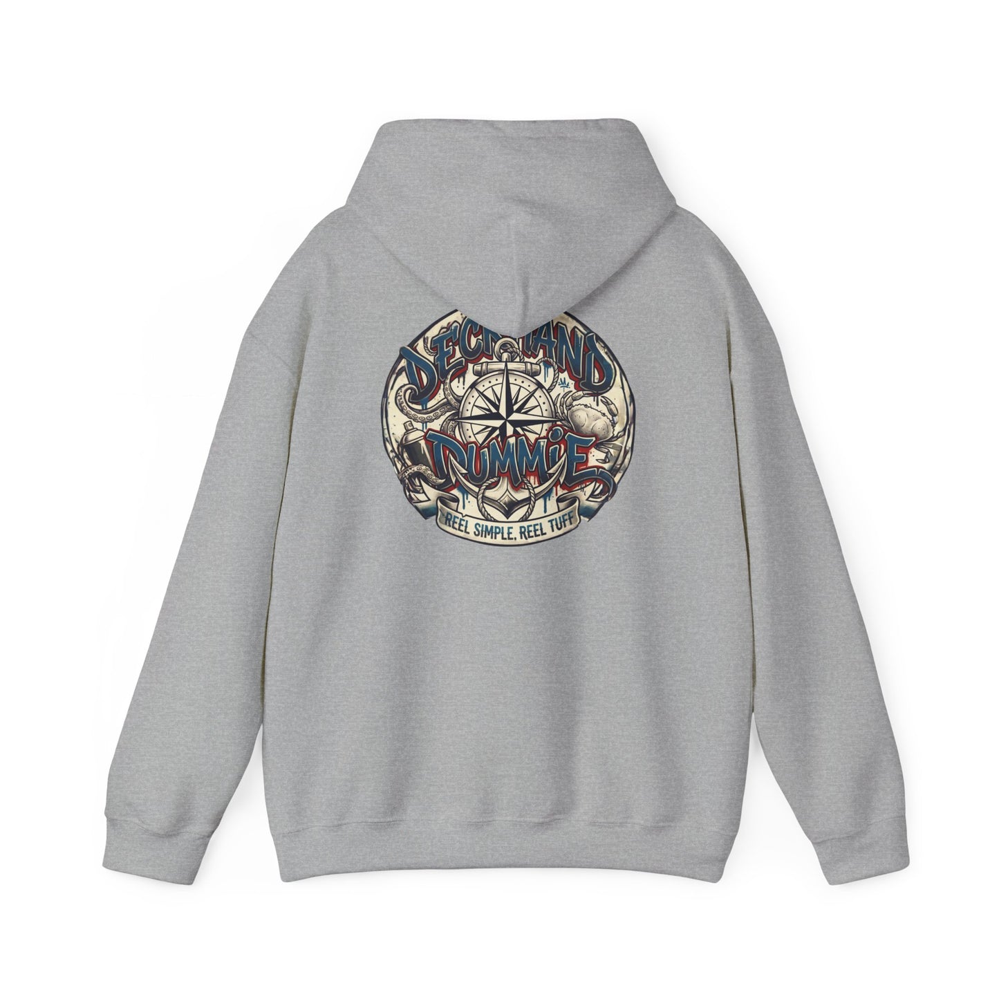 Compass Skull Hoodie - graffiti  Deckhand Dummie Vintage Nautical Graphic Sweatshirt