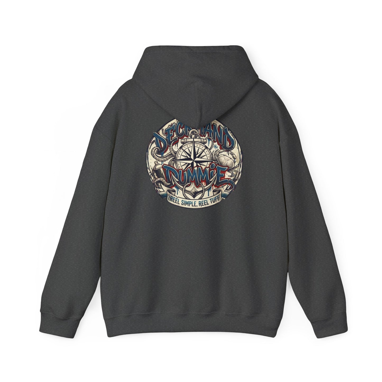 Compass Skull Hoodie - graffiti  Deckhand Dummie Vintage Nautical Graphic Sweatshirt