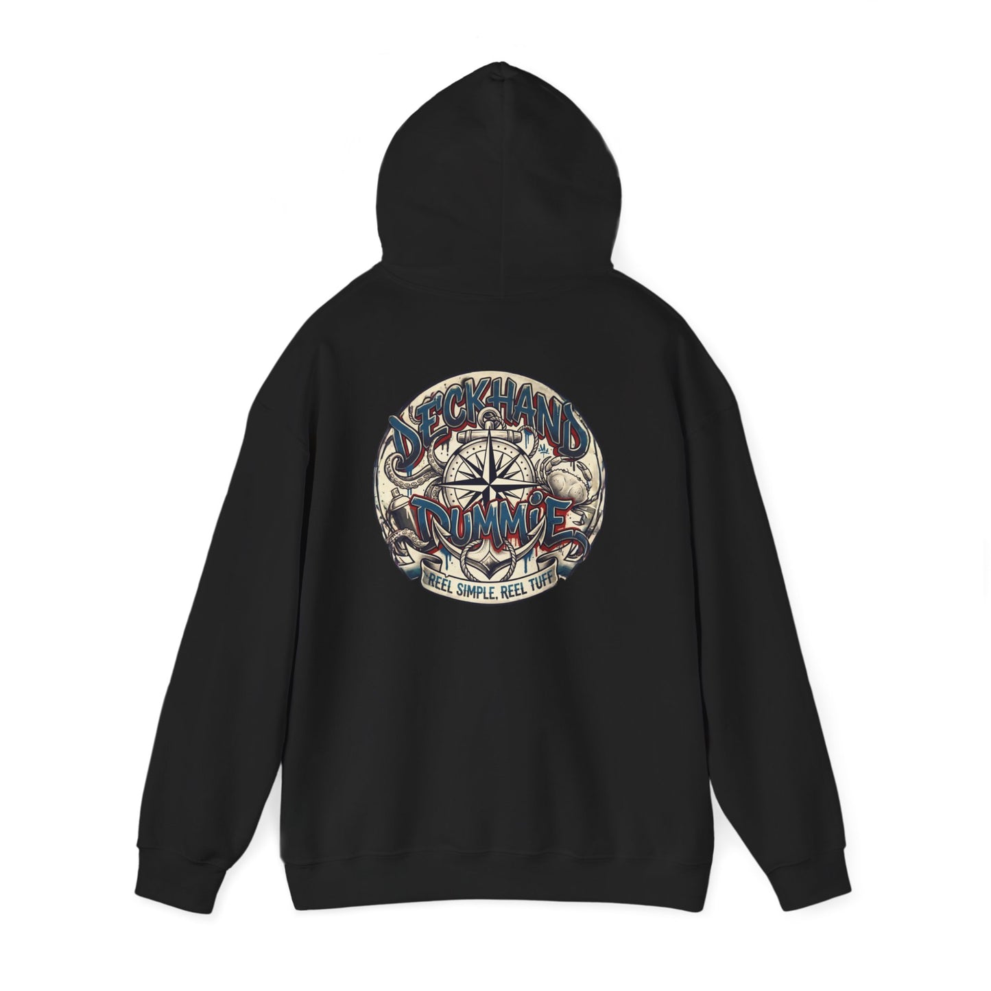 Compass Skull Hoodie - graffiti  Deckhand Dummie Vintage Nautical Graphic Sweatshirt